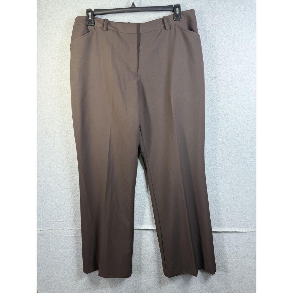 Worthington Pants Womens 18 Brown Modern Fit‎ Ponte Stretch Dress Career Work
